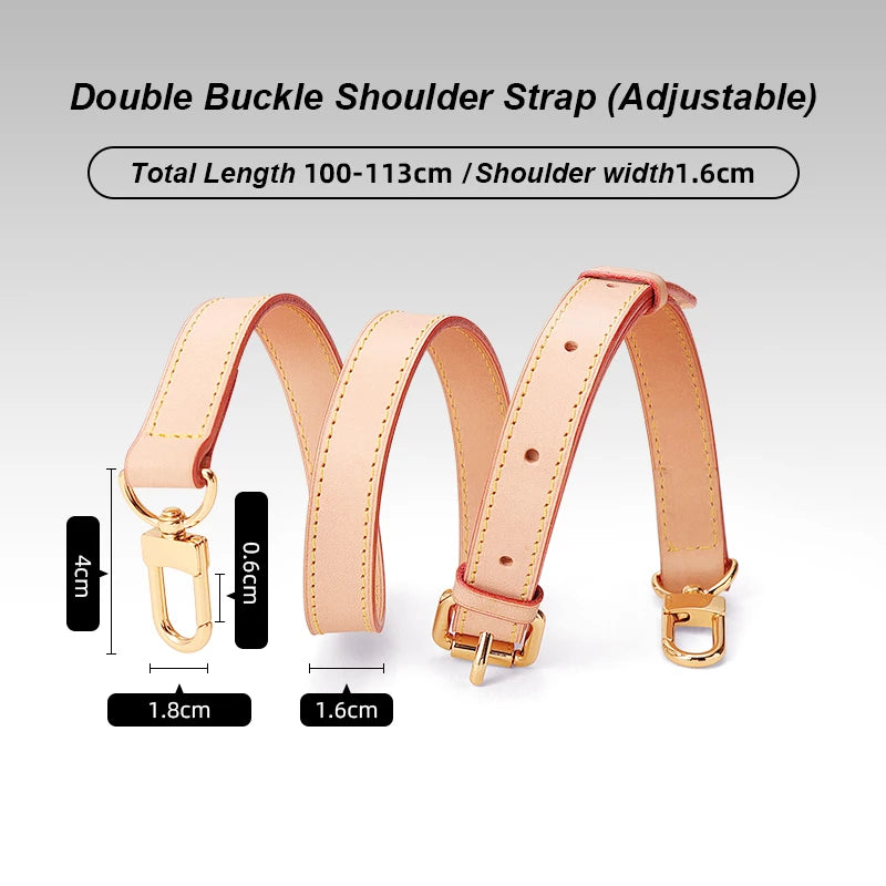 CRAZYSMITH Bag Strap for LV Speedy 20 25 30 Shoulder Straps 100% Genuine Leather Adjustable Crossbody Long Bags Belt 120cm Acces