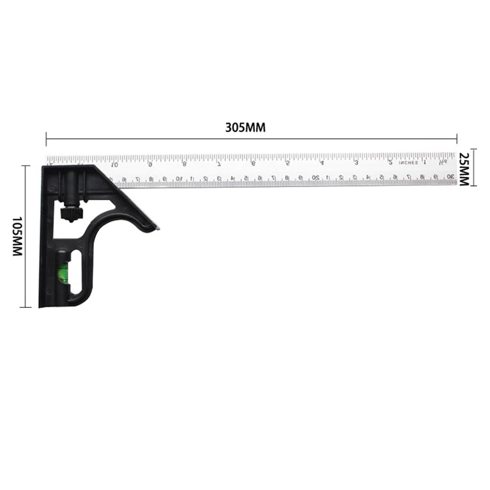 Square Right Angle Ruler Woodwork Protractor Engineers Carpenter Straightedge Multi Combination Measuring Tools
