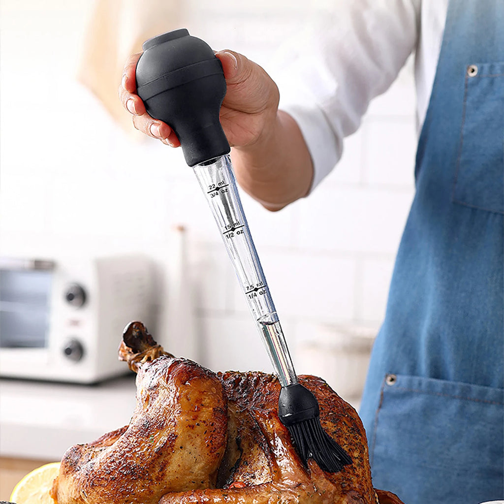 Turkey Baster Oil Dropper Syringe Set for Cooking Meat Marinade Injector for Bacon, Brine, Beef, Roasting Juices for Poultry