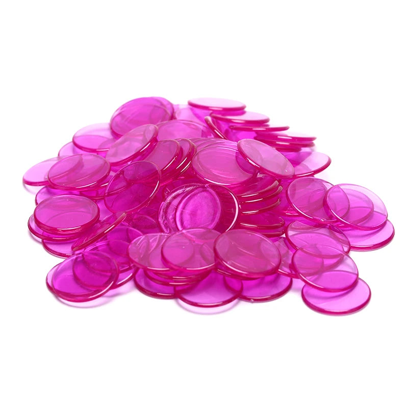 100pcs 19mm Count Bingo Chips Markers For Bingo Game Cards Plastic For Classroom Children And Carnival Bingo Games