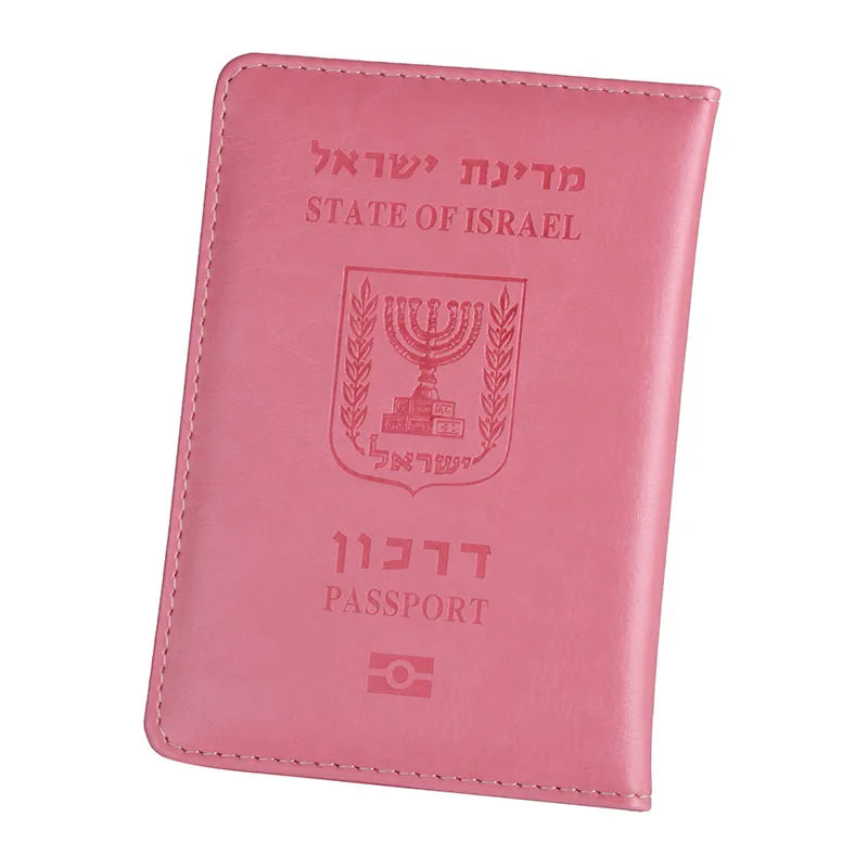 Israel Passport Cover Multicolour PU Leather Hebrew Travel Document ID Credit Card Holder Case Wallet Men Women