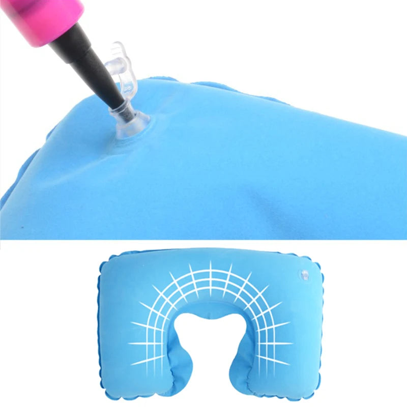 Sale 1PC Headrest Soft U Shaped Cushion Air Flight Inflatable Pillows Car Nursing Cushion Travel Pillow Support Neck