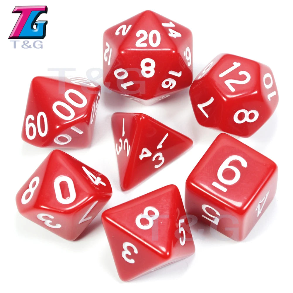 Wholesales 7pc/lot Dice Set Polyhedral D4,D6,D8,D10,D10%,D12,D20 Colorful Accessories for Board Game,DNDGame, RPG 25 Colors
