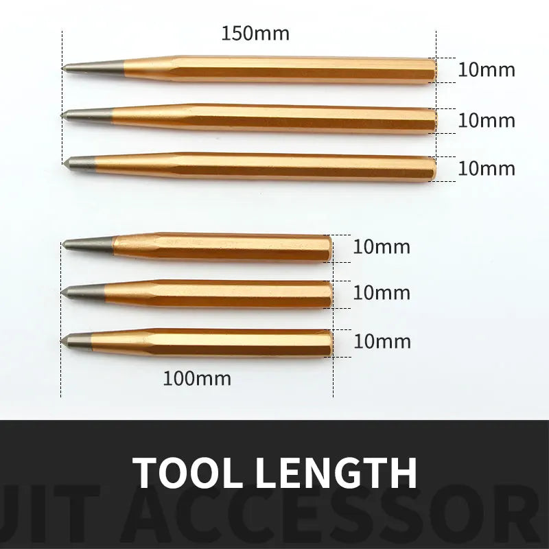 1Pcs Crv High Hardness Center Pin Punch Metal Stainless Steel Wood Indentation Mark Woodworking Tool Bit 4 5 6mm