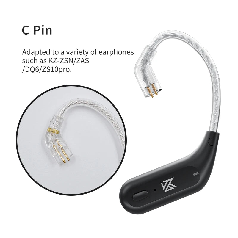 KZ AZ09 HD Bluetooth Ear Hook Headset Cable HIFI Wireless Upgrade Cable With Charging Case,Latest Version