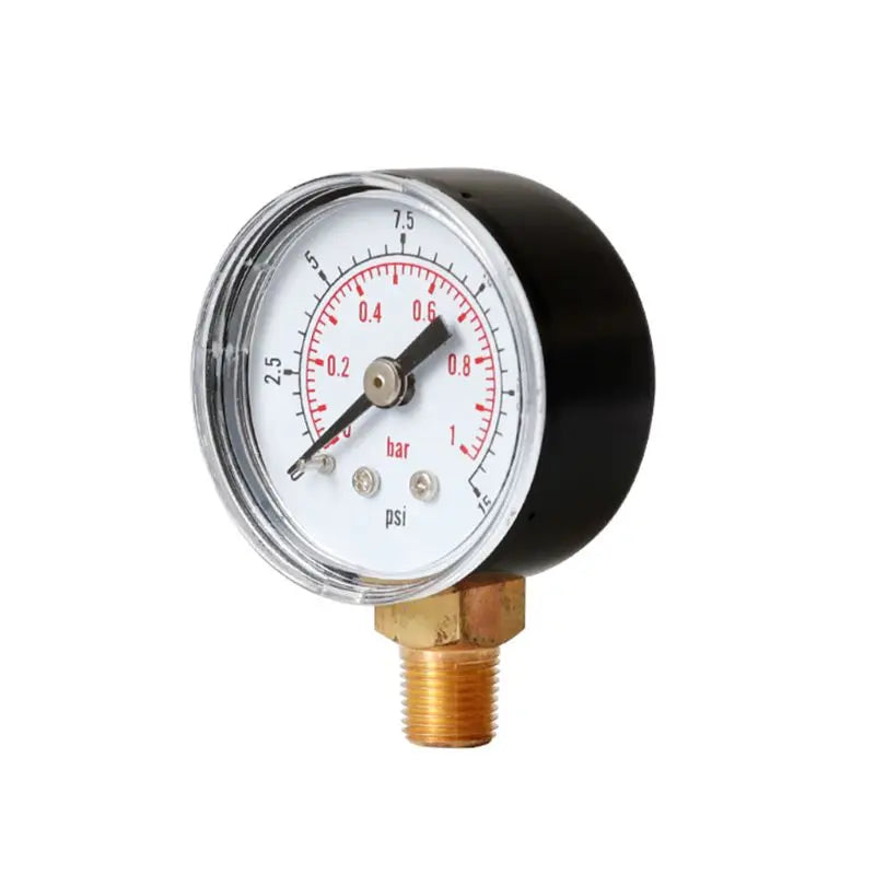 40mm Face Pressure Gauge 1/8" BSPT Bottom Mount 15,30,60.100,160 200, 300 PSI & Bar for Air Gas Water Fuel Liquid
