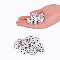 50 Pieces Dices 8mm Birthday Parties Board Game Wholesale Plastic White Gaming Dice Standard Six Sided Decider