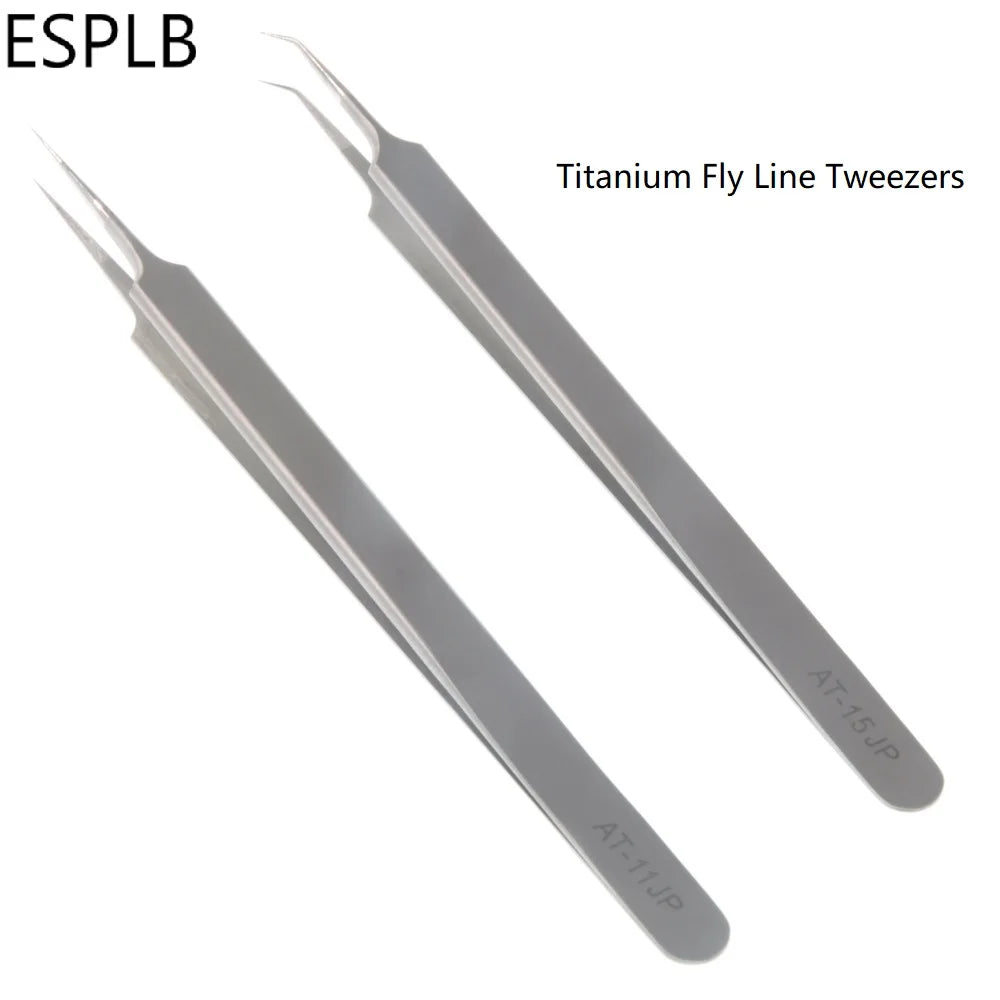 Ultra Thin Fly Line Tweezers 0.15mm AT-11JP Straight/AT-15JP Curved Stainless Steel Industrial Precision Tweezers