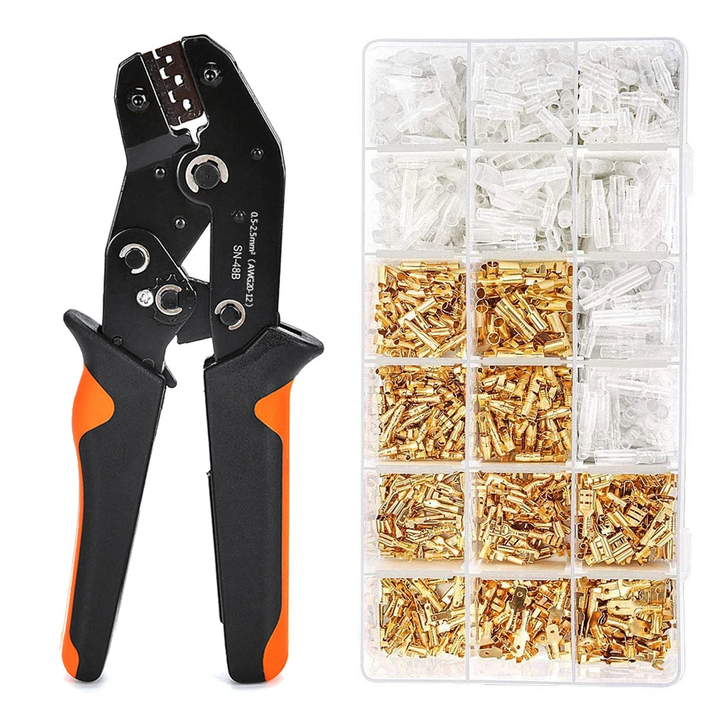 SN-48B crimping pliers flat receptacle set Ferrule crimping tool cable lugs set pliers wire crimp terminal crimping set