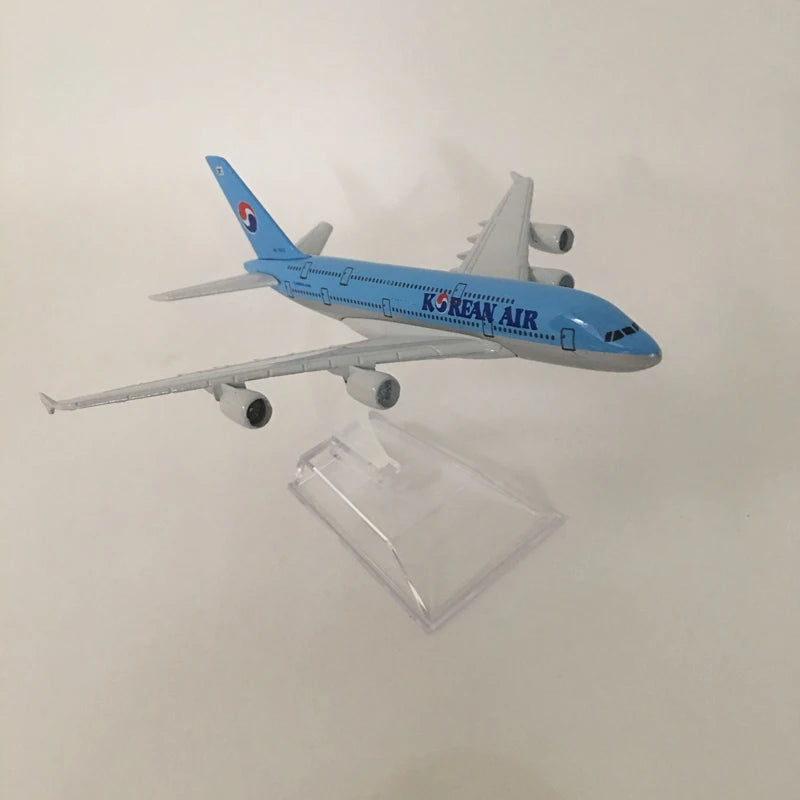 JASON TUTU 16cm Korean Air Airbus A380 Airplane Model Airplane Diecast Metal 1/400 Scale Planes