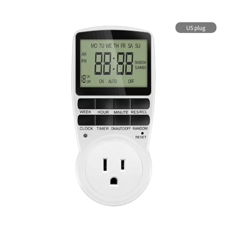 TM02 Electronic Digital Timer Kitchen Timer Socket Outlet 230V 110V 12/24 Hour Cyclic Outlet Programmable Timing EU FR US Plug