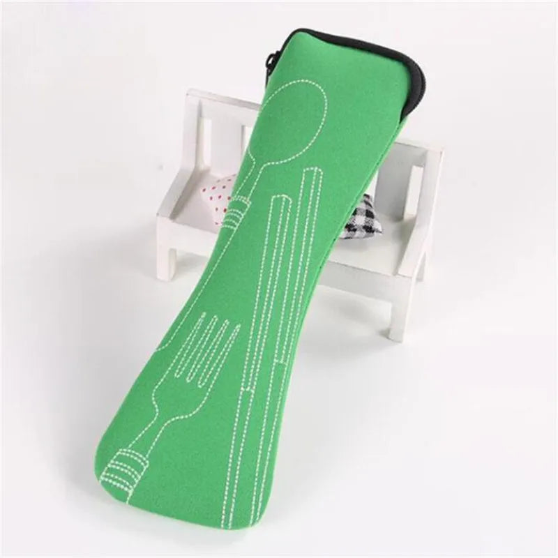 Portable Tableware Bag Cutlery Bag Dinner Set Travel Packaging Storage Box Dinnerware Picnic Fork Spoon Bag