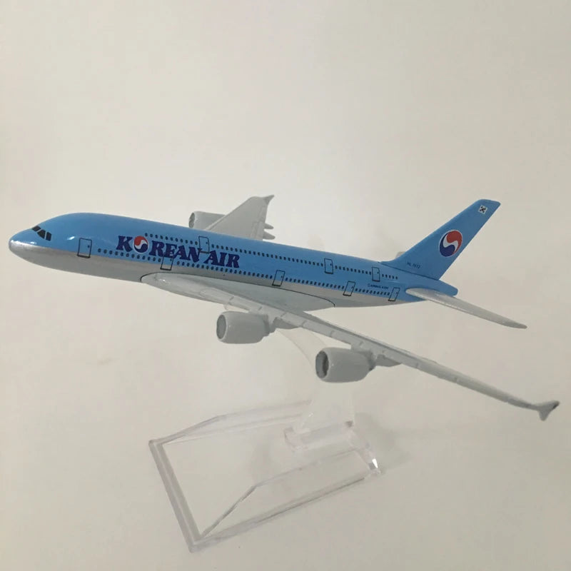 JASON TUTU 16cm Korean Air Airbus A380 Airplane Model Airplane Diecast Metal 1/400 Scale Planes