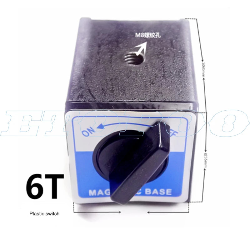 6T 8T 10T 12T V Type Power Magnetic Base Dial Indicator Stand Base Magnet Seat Table Wire Cutting Switch Magnetic Table Base