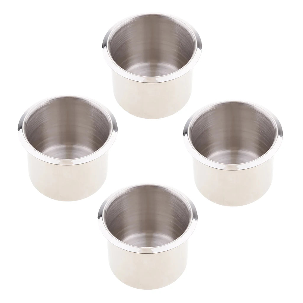 Stainless Steel Poker Table Cup Holder Inserts Recessed Cup Drink Holder for Car Boat Truck Water Bottle Holder