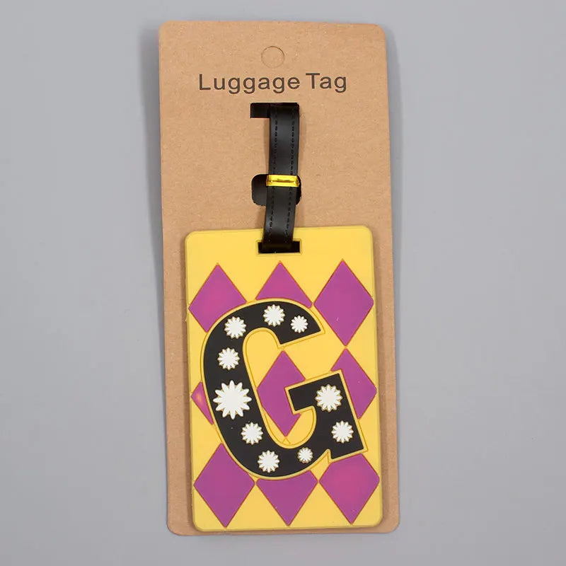 Newest Cute 26 Letters Luggage Travel Accessories Tag Silica Gel Suitcase ID Addres Holder Baggage Boarding Tag Portable Label