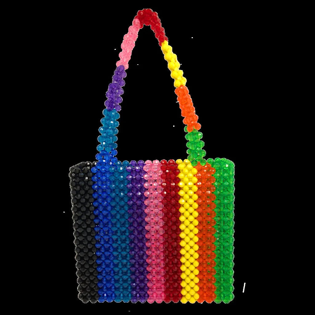 Luxury Pure Hand-woven Beaded Bucket Bag 2019 New Fashion Pearl Beaded Woven Shoulder Messenger Bag Handbags Women Family