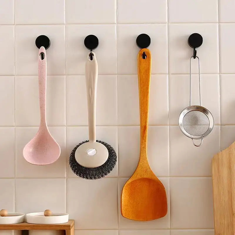 10Pcs Self Adhesive Wall Hook Strong Without Drilling Coat Bag Bathroom Door Kitchen Towel Hanger Hooks Home Storage Accessories