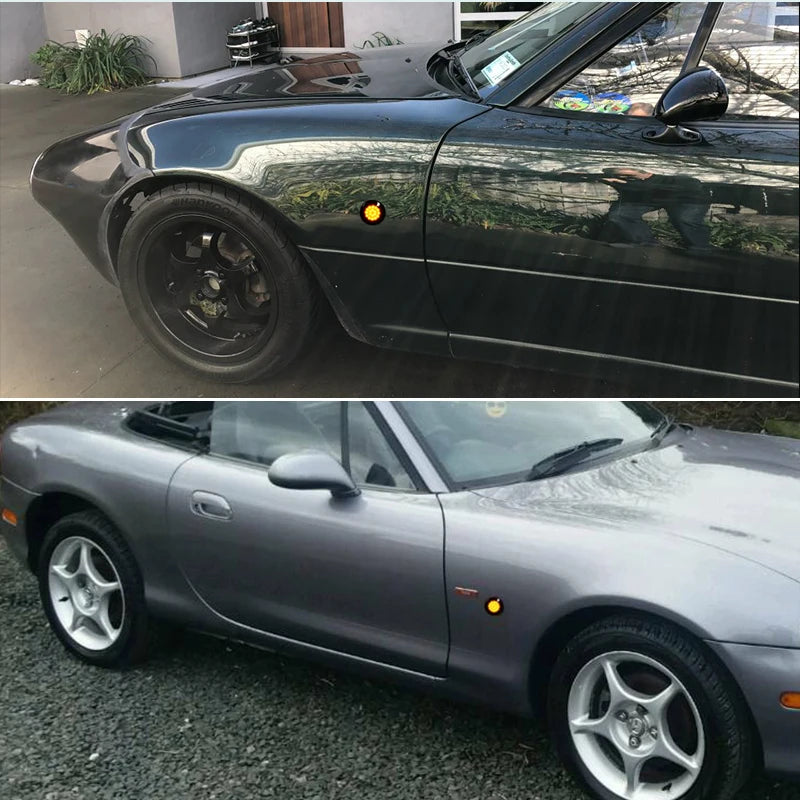 Amber LED Car Front Bumper Side Marker Turn Signal Lights For Mazda MX-5 Mk1 Mk2 Mk3 1989-2015 Fender Flare Lamp Indicator Lamp