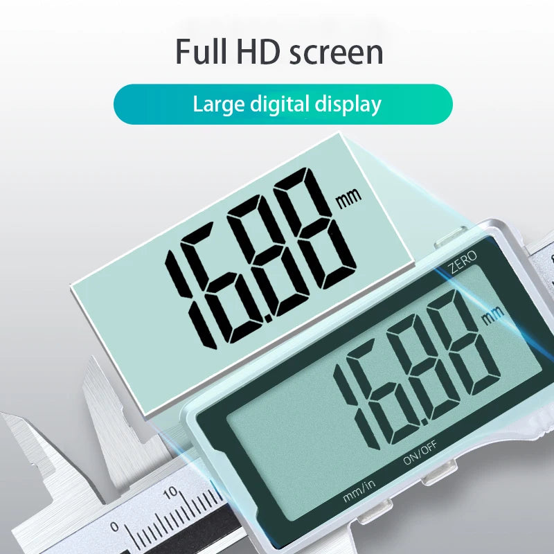 Electronic Digital Caliper HD Full Screen Full Metal 0-150/200/300mm Stainless Steel Vernier Caliper Precise Measurement Tool