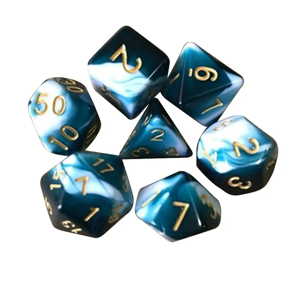 7-Die/Set New Acrylic Dice Set For TRPG DND Polyhedral 7-Die Lidescent Glitter Digital Dice Entertainment Game Accessories
