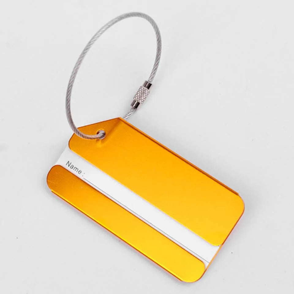 1PC Aluminium Metal Travel Accessories Luggage Baggage Suitcase Backpack Bags Address Tags Name Label Holder for Women Men