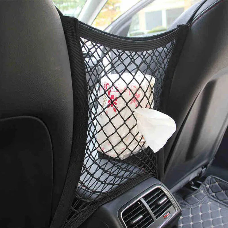 Car Interior Trunk Seat Back Elastic Mesh Net Car Styling Storage Bag Pocket Cage  Grid Pocket Holder Car Accessories Trun