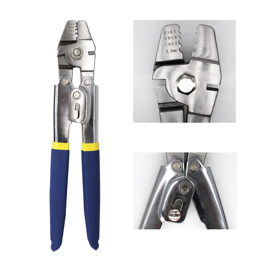 Wire Rope Crimping Tool Fishing Crimping Tool With 150Pcs 1.2/1.5/2mm Aluminum Double Barrel Ferrule Crimping Loop Sleeve Kit