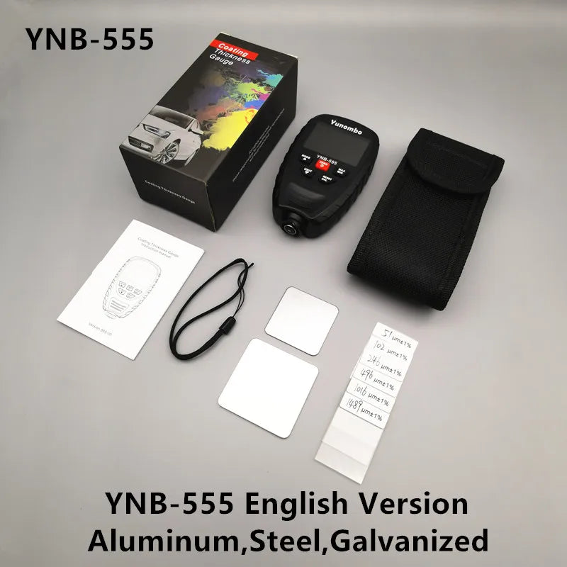 Yunombo YNB-555/YNB-555R Film Thickness Meter Car Galvanized Paint Thickness Gauge Coating Thickness Gauge