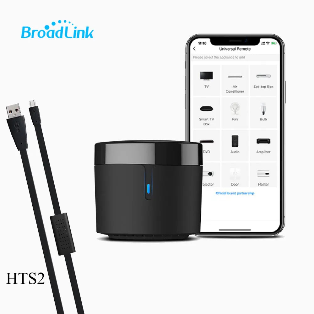 Broadlink RM4mini+HTS2 EU/UK/US/AU PLUG IR Remote Controller Air/TV Set-top Box Temperature Humidity Sensor with Alexa google