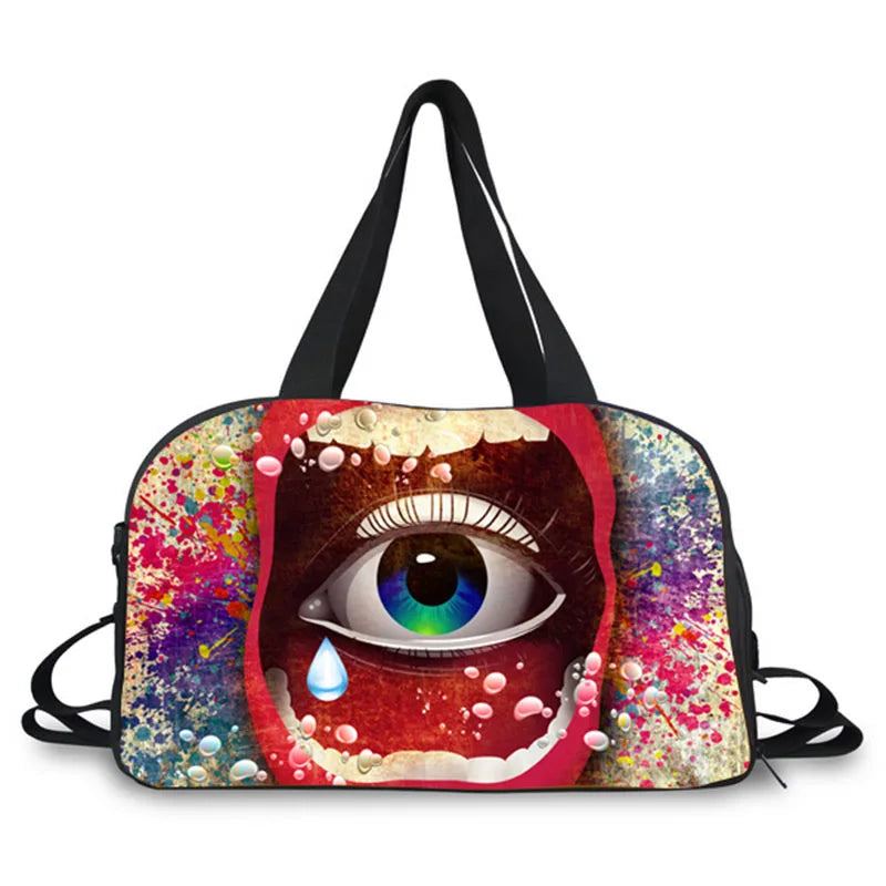 Duffel Bag Travel Bag Colorful Parrot Lizard Cabrite Print for Men Women Valise Sport Gym Bag