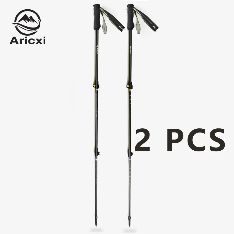Aricxi Flip Locks Ultralight adjustable Trekking Pole Hiking Pole Trail Running Walking Stick Carbon Fiber