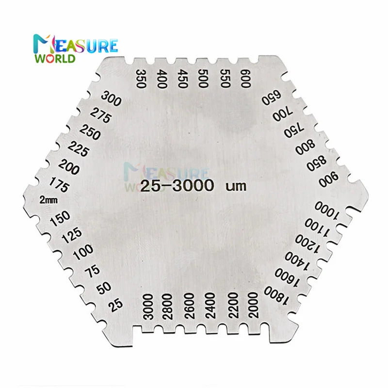 25-3000um High-Precision Hexagon Wet Film Comb Paint Wet Film aluminum wet diaphragm comb wet film thickness gauge 25-3000um