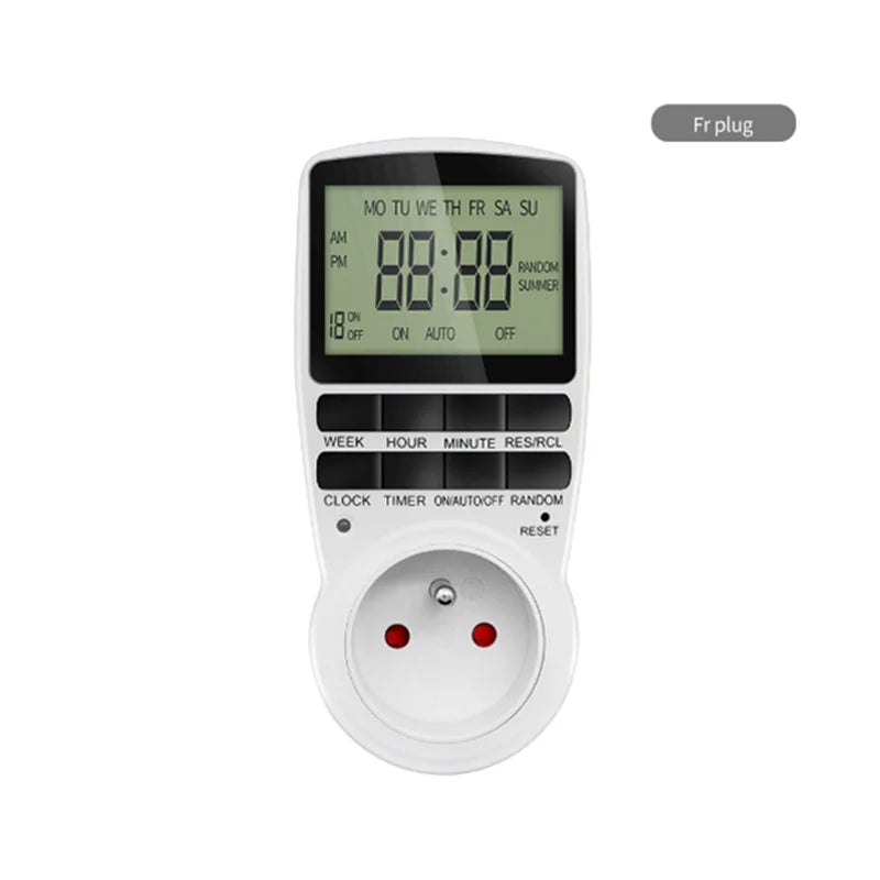 TM02 Electronic Digital Timer Kitchen Timer Socket Outlet 230V 110V 12/24 Hour Cyclic Outlet Programmable Timing EU FR US Plug