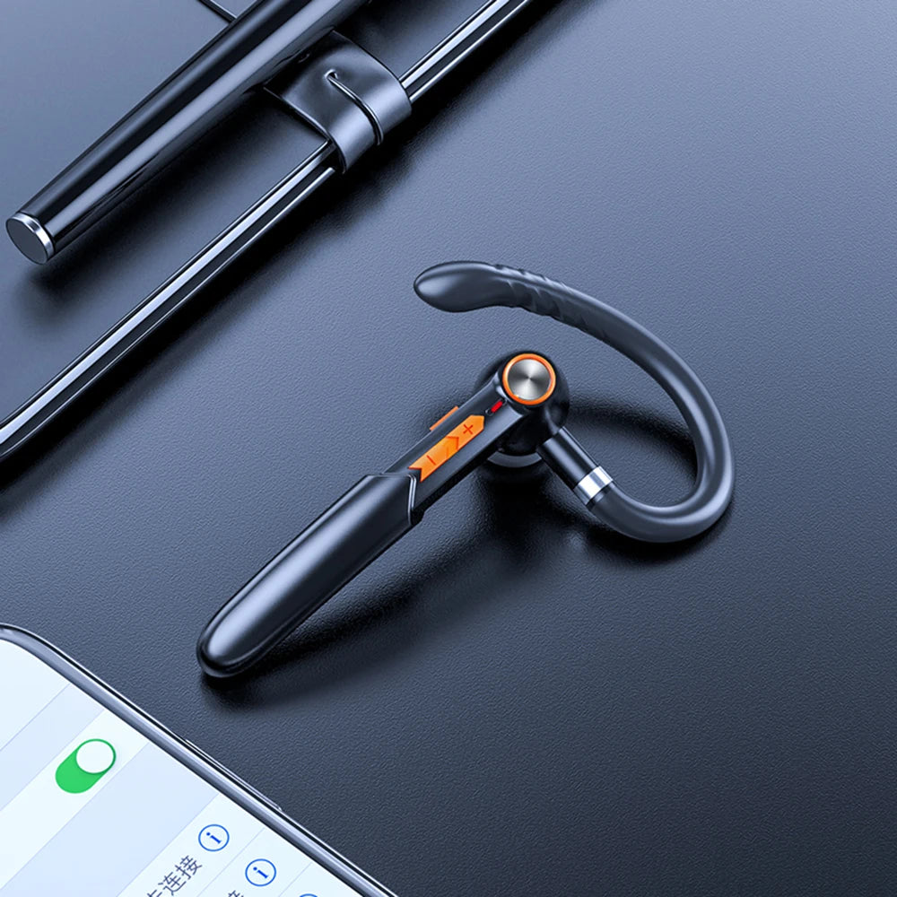 Wireless Headset Business Earphone Handsfree Bluetooth-Compatible 5.0 Headset Fingerprint Touch HIFI Earpiece With Mic HD Call