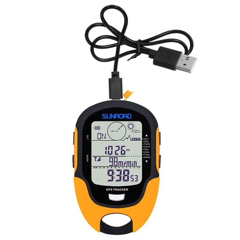 Digital GPS Tracker Waterproof Altimeter Barometer Compass Outdoor Hiking Survival Military Camping Hiking Climbing Flashlight