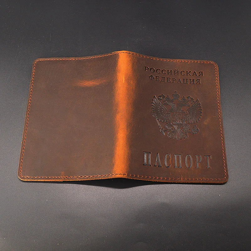 Russian Passport Cover Black for men Case Passport Travel Vintage Passport Holder Luxury Handmade Covers for Passports