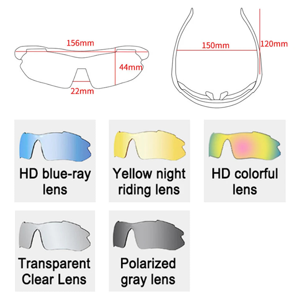 LOCLE Hiking Glasses UV400 Polarized Sunglasses Men Tactical Shooting Goggles Fishing Climbing Sport Glasses Cycling Goggles