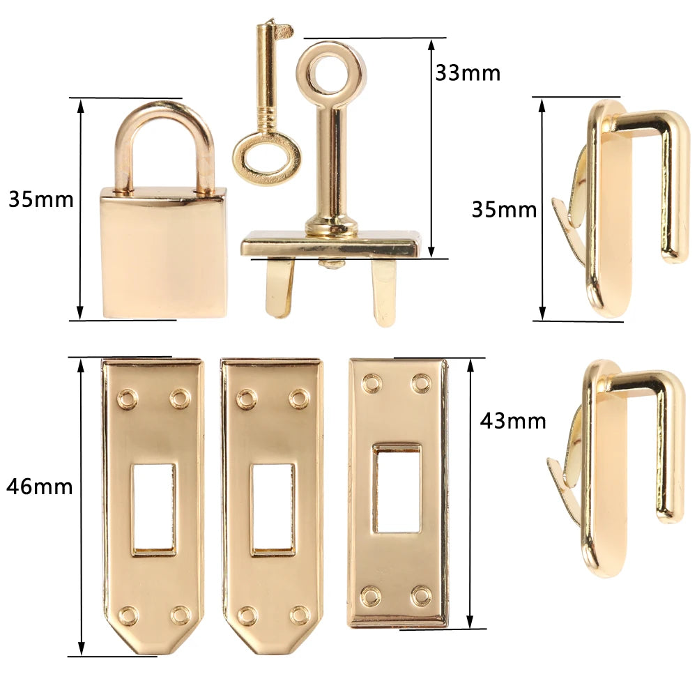 7pcs/set Metal Clasp Lock Lockbutton for Women Handbag Shoulder Bag Purse DIY Accessories