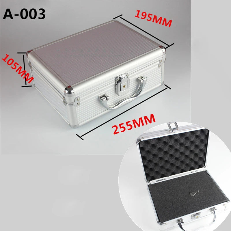 Toolbox Aluminum Alloy Suitcase Instrument Box Equipment File Box Cosmetic Case Tool Box with Sponge