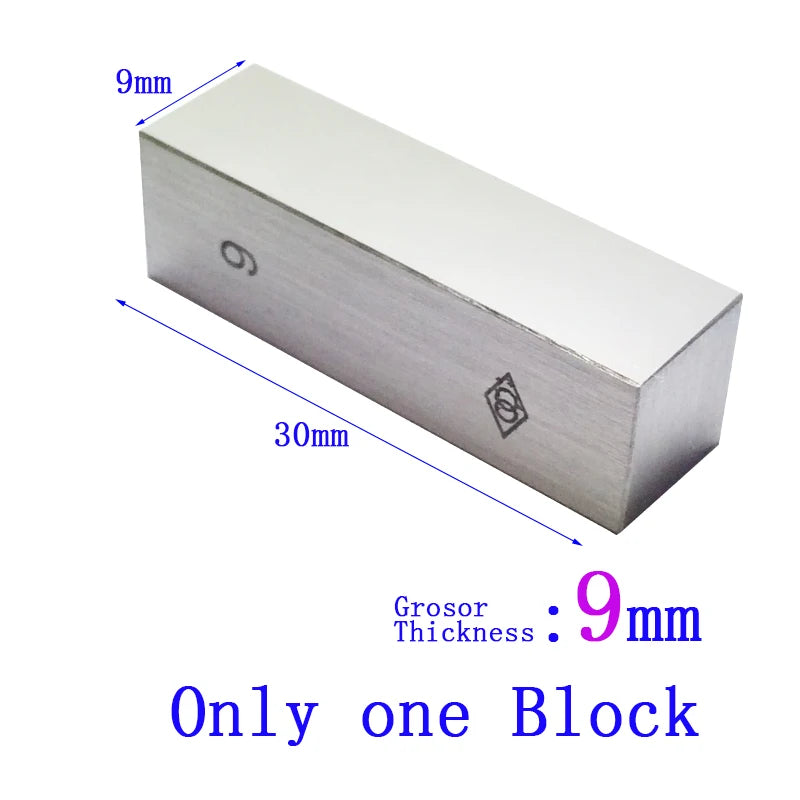 Steel Block Gauge Measure Gage Block Steel Square Gage Block 1mm, 2mm, 3mm, 4mm, 5mm, 6mm, 7mm, 8mm-9mm 100mmSteel Square Gauge