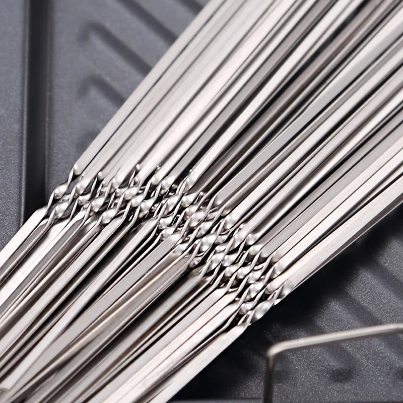 100pcs/50pcs Reusable Flat Stainless Steel Barbecue Skewers Bbq Needle Stick for Outdoor Camping Picnic Tools Cooking Tools