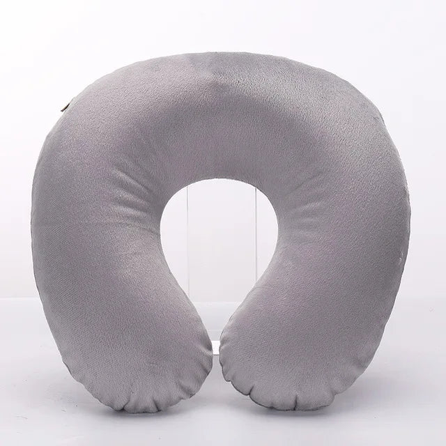 Sale 1PC Headrest Soft U Shaped Cushion Air Flight Inflatable Pillows Car Nursing Cushion Travel Pillow Support Neck
