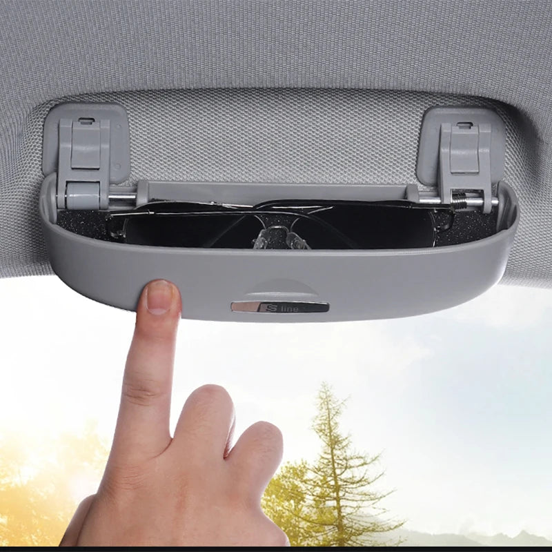 Car Accessories Sunglasses Glasses Case For Audi Q3 F3 Q5 8R Q7 4L 2013-2019 A3 8V A4 B8 B9 2009-2020 Sun Glasse Holder Box