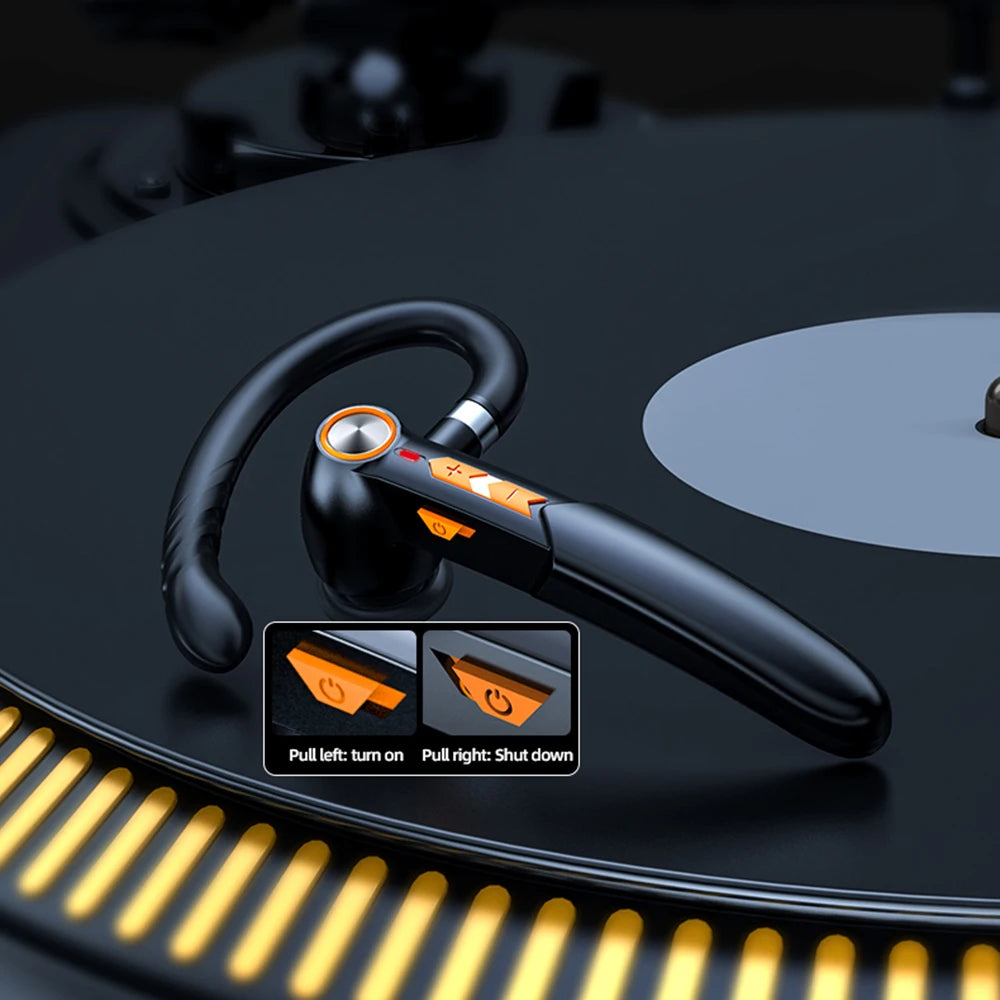 Wireless Headset Business Earphone Handsfree Bluetooth-Compatible 5.0 Headset Fingerprint Touch HIFI Earpiece With Mic HD Call