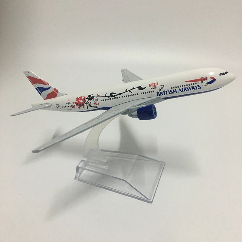 JASON TUTU 16cm BRITISH AIRWAYS Plum flower Boeing b777 Plane Model Airplane Diecast Metal 1:400 Aircraft Model Drop shipping