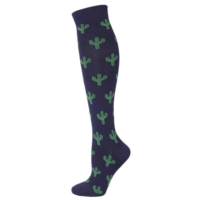 50 Style Antifatigue Unisex Compression Socks Fit for Nurses Flight Travel Medical Varicose Veins Leg Relief Pain Knee Stockings