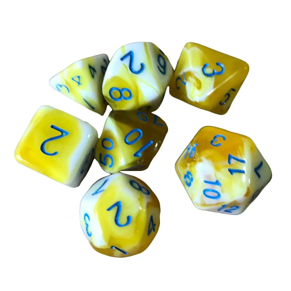 7-Die/Set New Acrylic Dice Set For TRPG DND Polyhedral 7-Die Lidescent Glitter Digital Dice Entertainment Game Accessories