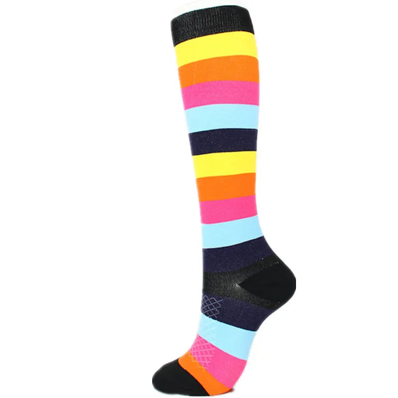 50 Style Antifatigue Unisex Compression Socks Fit for Nurses Flight Travel Medical Varicose Veins Leg Relief Pain Knee Stockings