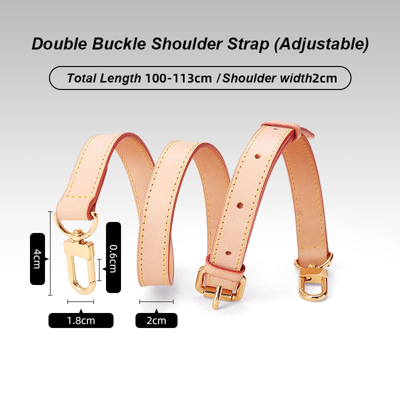 CRAZYSMITH Bag Strap for LV Speedy 20 25 30 Shoulder Straps 100% Genuine Leather Adjustable Crossbody Long Bags Belt 120cm Acces